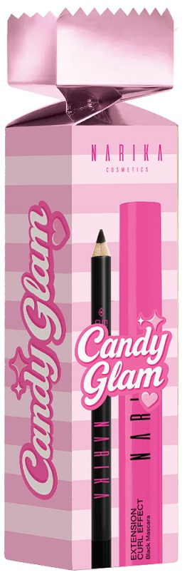 NARIKA CANDY GLAM KIT - Mascara Extension Curl Effect Black + Matita per Occhi Nera